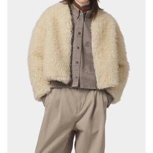 NEW GIRLS OF DUST shetland alaska fluff jacket in ecru